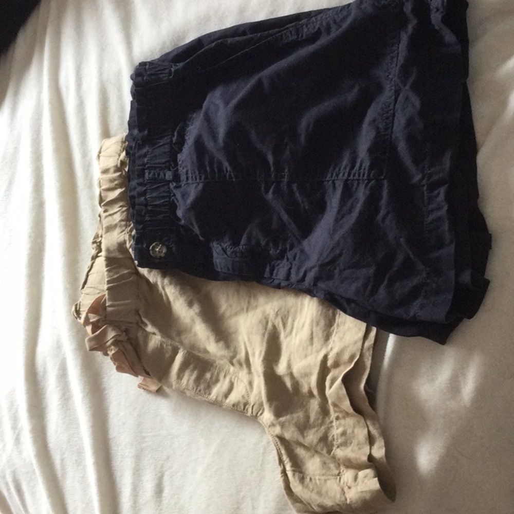 LOFT Navy and Khaki Women's Shorts Duo